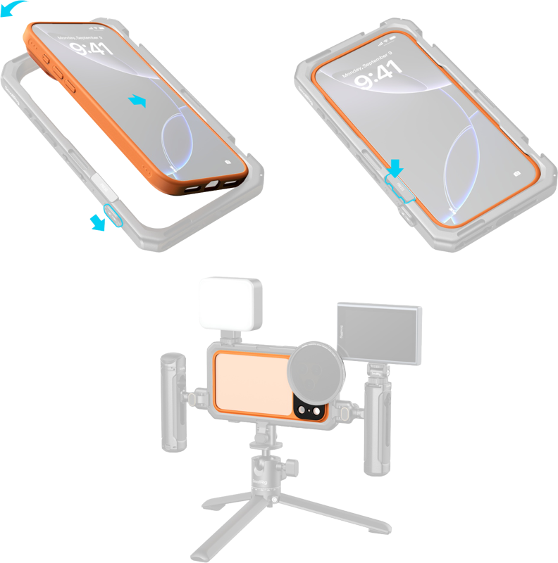 SmallRig 5792 FilMov Lightweight Photography Bumper Case for iPhone 17 Pro (Orange) - imagine 2