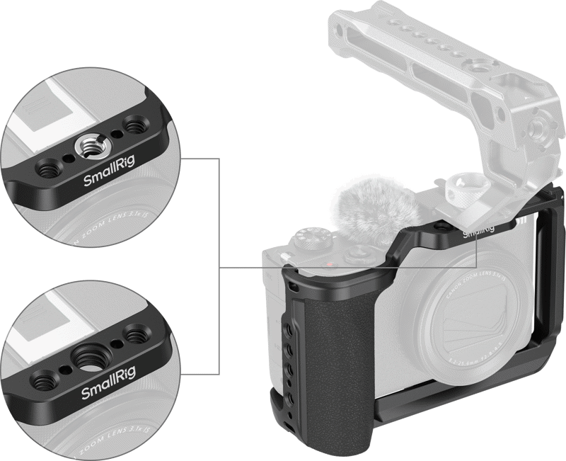 SmallRig 5807 Cage for Canon PowerShot V1 (Black) - imagine 3