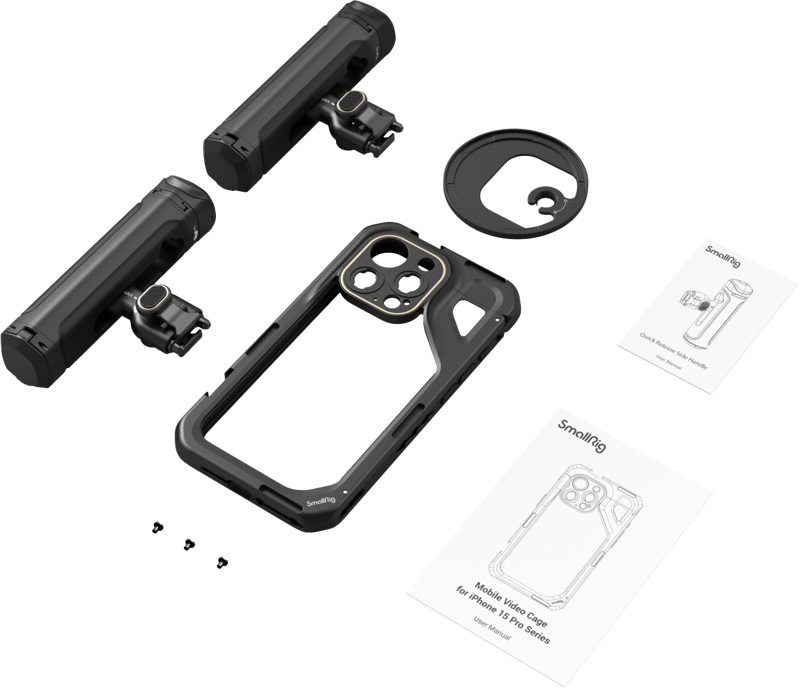 SmallRig 4397 Mobile Video Kit (Dual Handheld) for iPhone 15 Pro, Carcasa smartphone dedicata video - imagine 4