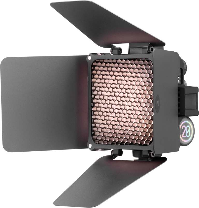Zhiyun Fiveray M20 Combo Lampa LED Portabila, Putere 20W, Bi-Color, CCT 2700K-6500K, Voleti, Grid - imagine 5
