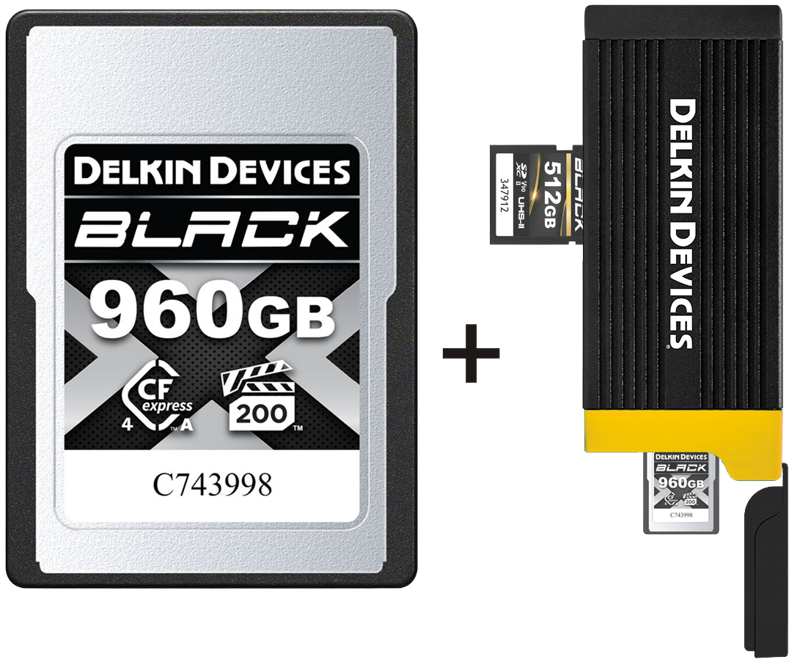 Delkin CFexpress 4.0 BLACK | Type A | VGP200, R1830/W1740 I 960GB,Card CFExpress cititor de carduri inclus - imagine 5