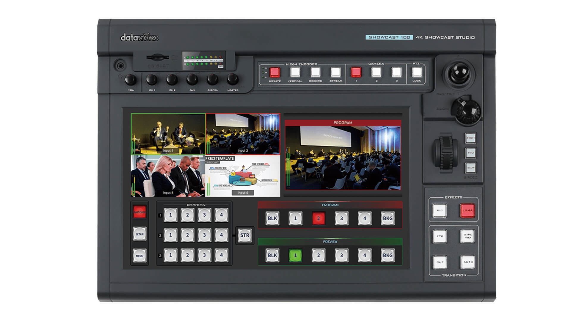 Datavideo BDL-1607 Studio Video Mobil, 3x Camere PTZ 4K, Mixer Video cu Touchscreen, Streaming Integrat, Control Camere, Geanta - imagine 3