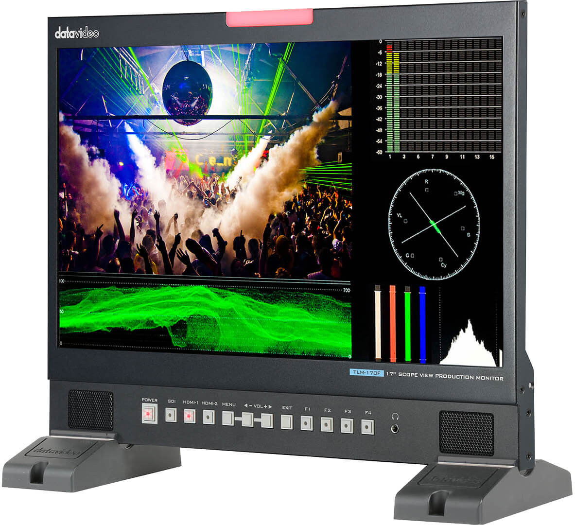 Datavideo TLM-170F Monitor ScopeView Full HD 17.3 inch, Rezolutie 1920x1080, 12G-SDI HDMI 2.0 Loop, Desktop, Suport HDR - imagine 2