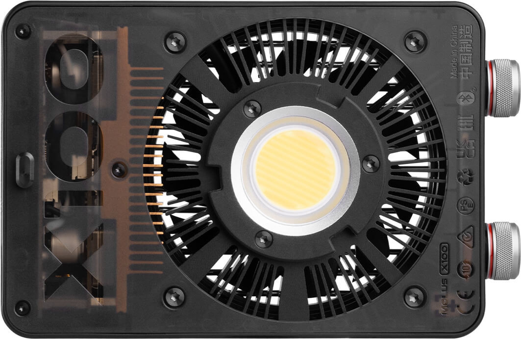 Zhiyun Molus X100 Pro Kit Lampa Video COB, Putere 100W, Bi-Color 2700K-6500K, Grip Baterie, Adaptor Bowens, Softbox Inclus - imagine 8