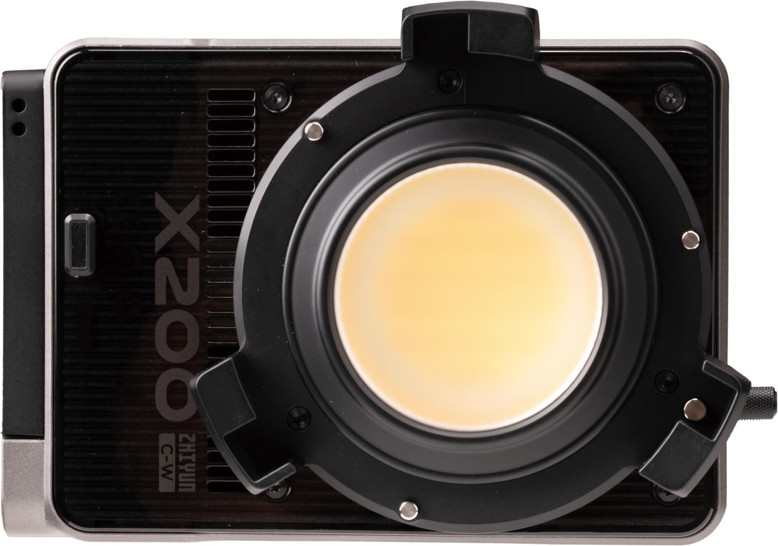 Zhiyun Molus X200 Lampa LED Bi-Color COB Light Combo, 200W, 2700K-6500K, 8900 lux, Include Lens Reflector, Baterie V-Mount - imagine 4