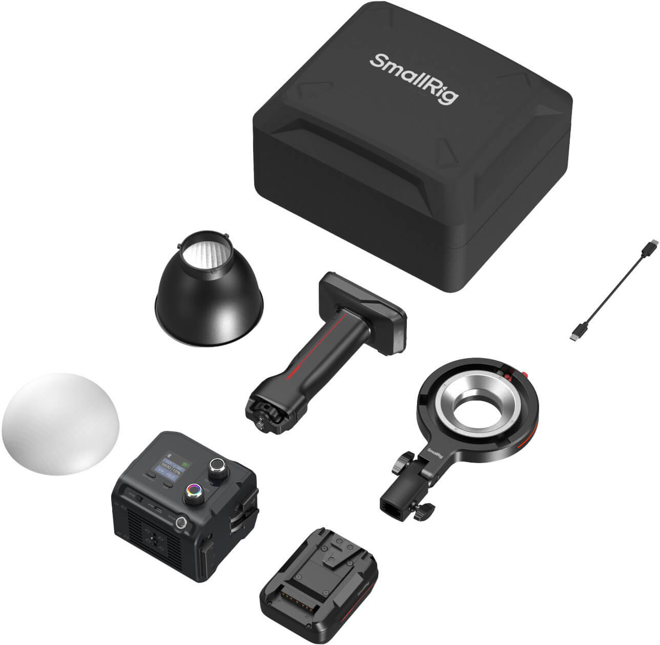 SmallRig RC 100C Lampa LED Bi-Color, 100W, 2700K-6500K, Kit cu Powerbank Grip 73Wh, Mini Reflector si Geanta Transport - imagine 7