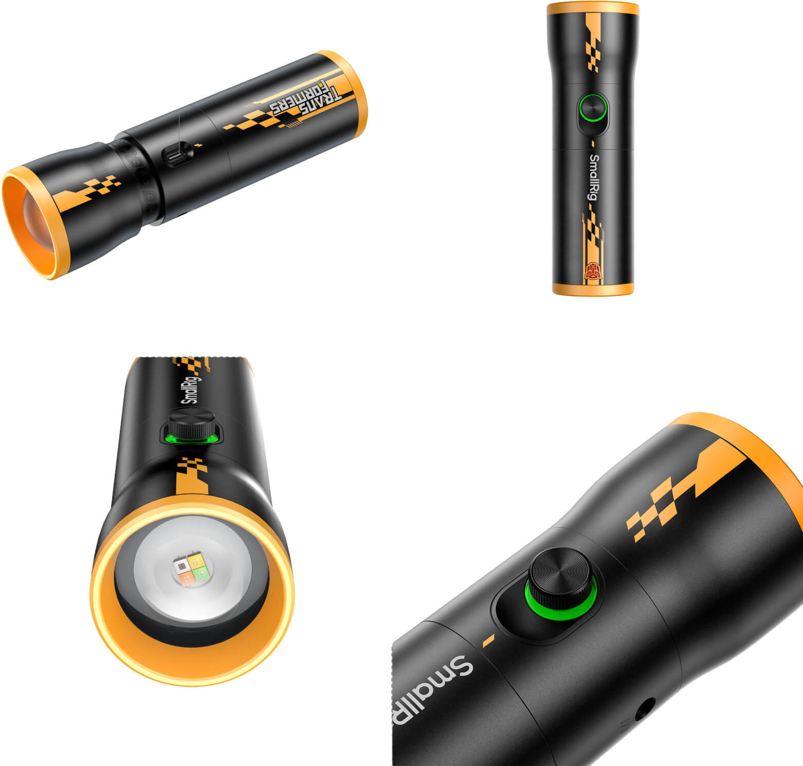 SmallRig 5512 RF 10C Lampa LED Bumblebee Edition, 10W, Fresnel 10°-60°, 1570 Lux, Focusabila, 21 Filtre Gobo, Baterie 7500mAh - imagine 2