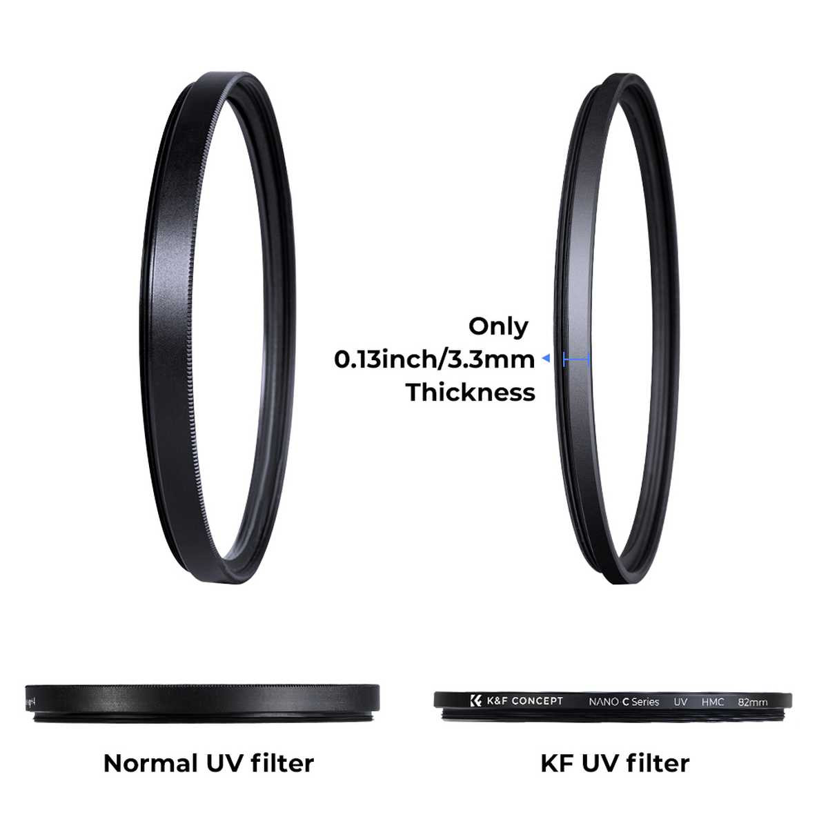 K&F Concept 72MM Classic Series, Blue-Coated, HMC UV Filter, Japan Optics, Filtru UV - imagine 5