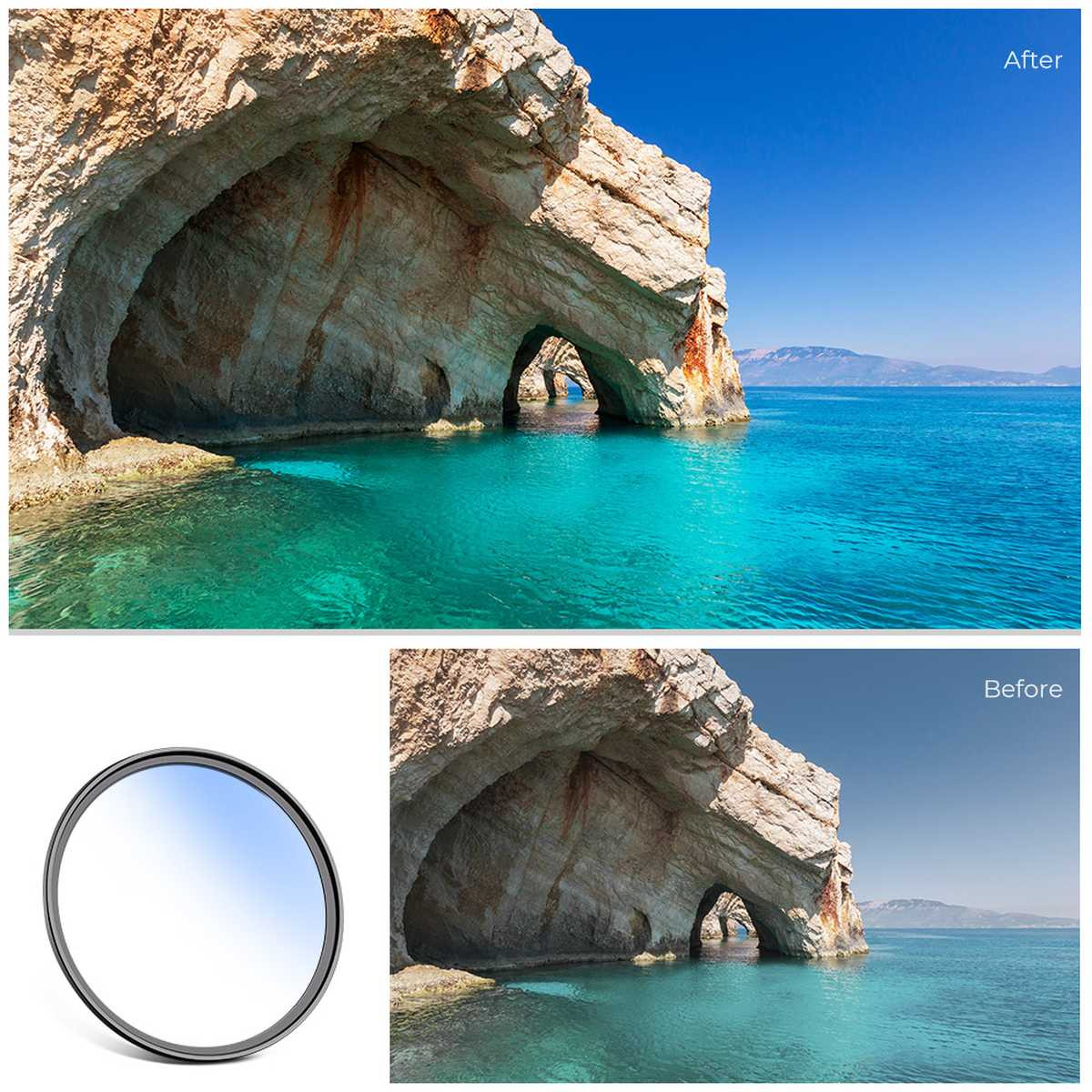 K&F Concept 72MM Classic Series, Blue-Coated, HMC UV Filter, Japan Optics, Filtru UV - imagine 6