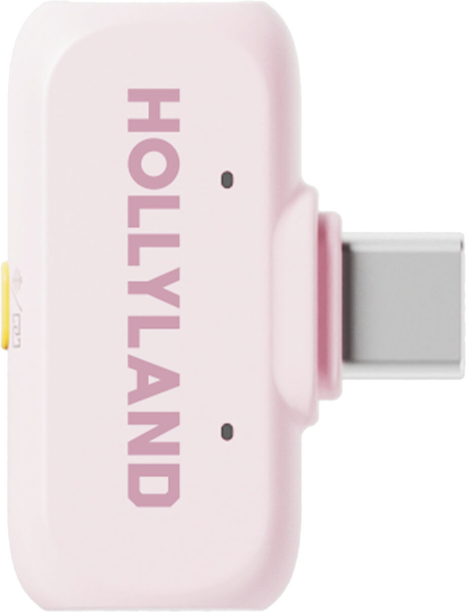 Hollyland Lark A1 Combo Cloud Pink Lavaliere Wireless, Lightning si USB-C, 48kHz/24bit, ENC, Autonomie 27h - imagine 5