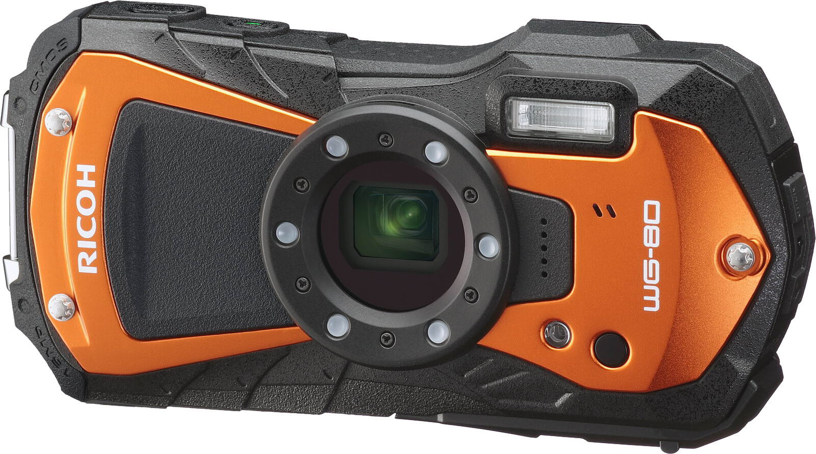 Ricoh WG-80 Orange Aparat Foto Compact Rezistent la Apa, Senzor 16 MP, Zoom Optic 5x, Subacvatic 14 m, Antisoc 1.6 m - imagine 5