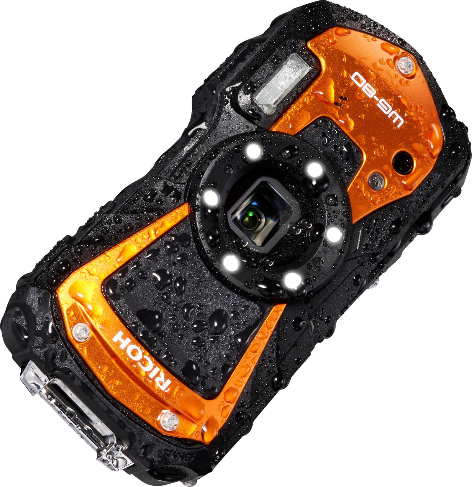 Ricoh WG-80 Orange Aparat Foto Compact Rezistent la Apa, Senzor 16 MP, Zoom Optic 5x, Subacvatic 14 m, Antisoc 1.6 m - imagine 6