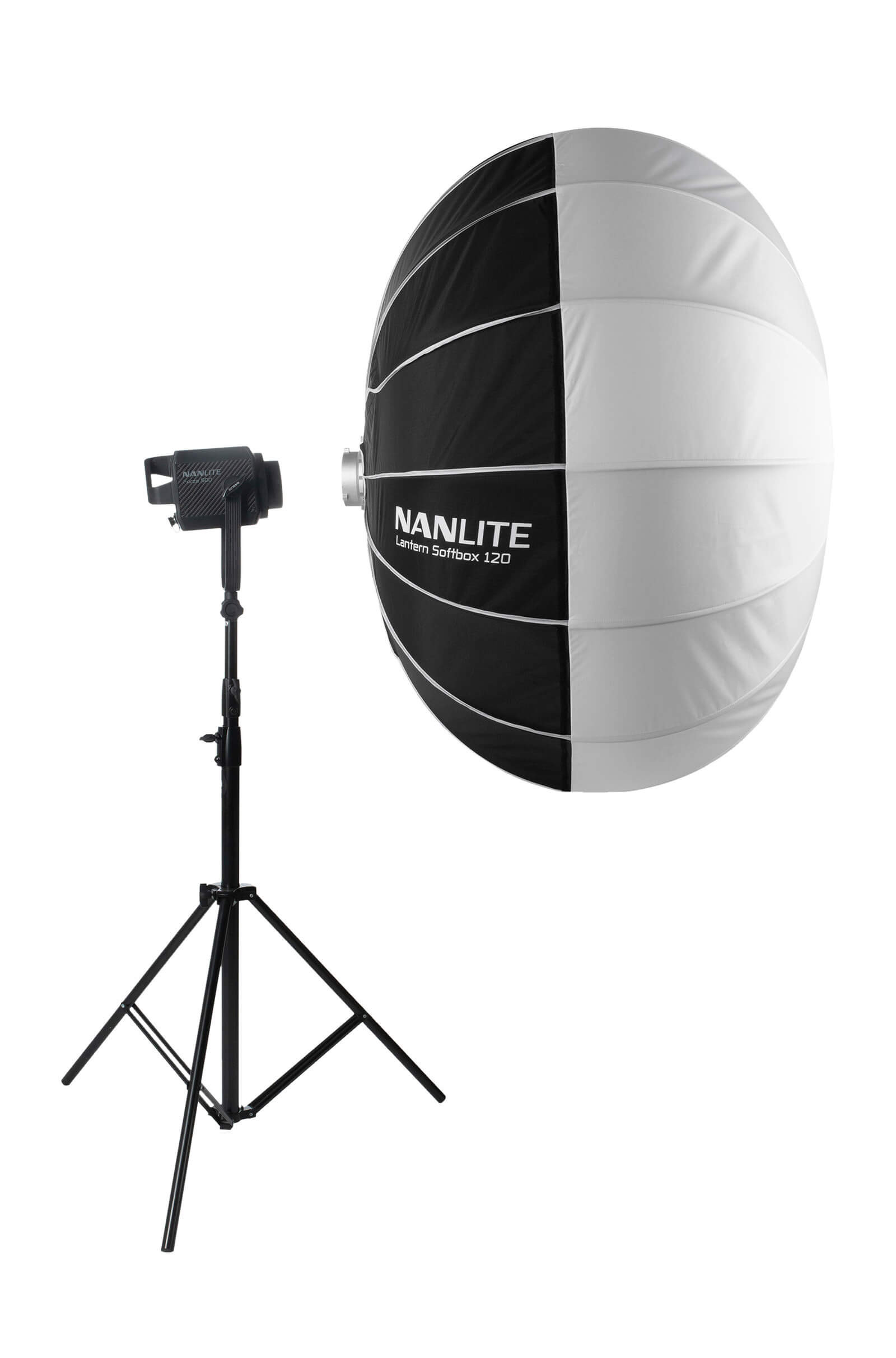 Nanlite LT-120 Lantern Softbox 120 cm, Iluminare Omnidirectionala 270 Grade, Montura Bowens, Include Fuste Control, Alb - imagine 2