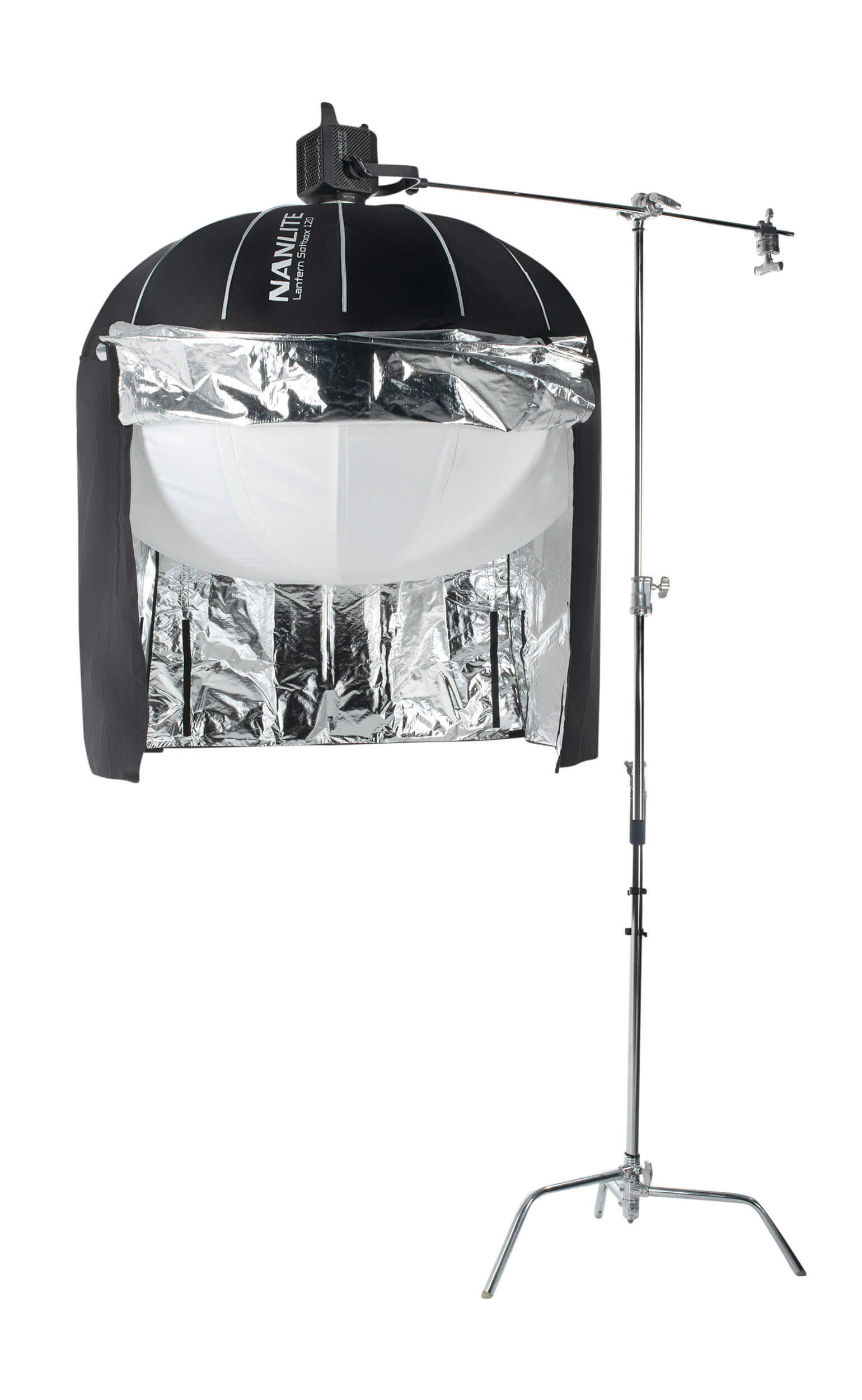 Nanlite LT-120 Lantern Softbox 120 cm, Iluminare Omnidirectionala 270 Grade, Montura Bowens, Include Fuste Control, Alb - imagine 4