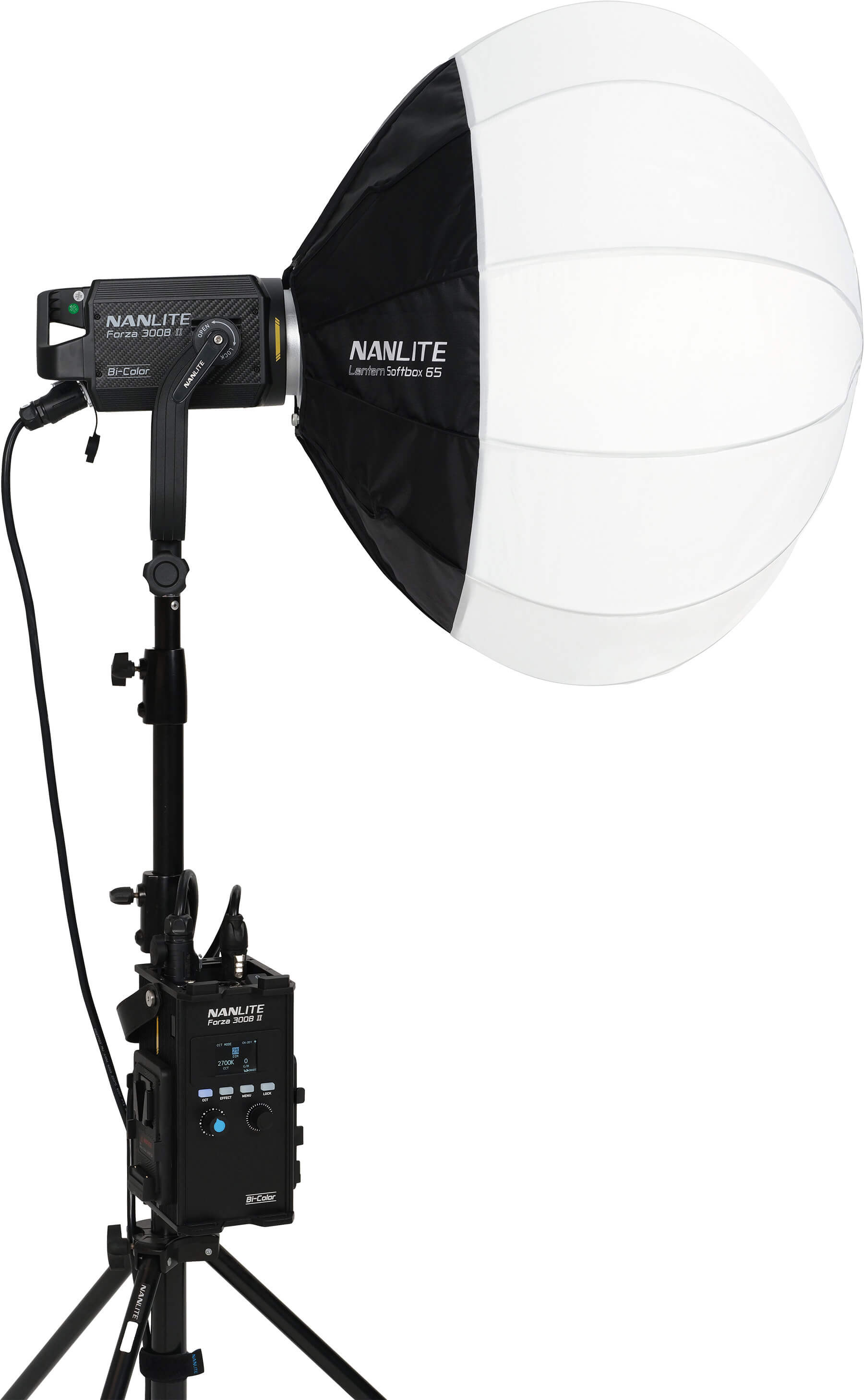 Nanlite LT-65 Lantern Softbox 65 cm, Iluminare Omnidirectionala 270 Grade, Montura Bowens, Instalare Rapida, Alb