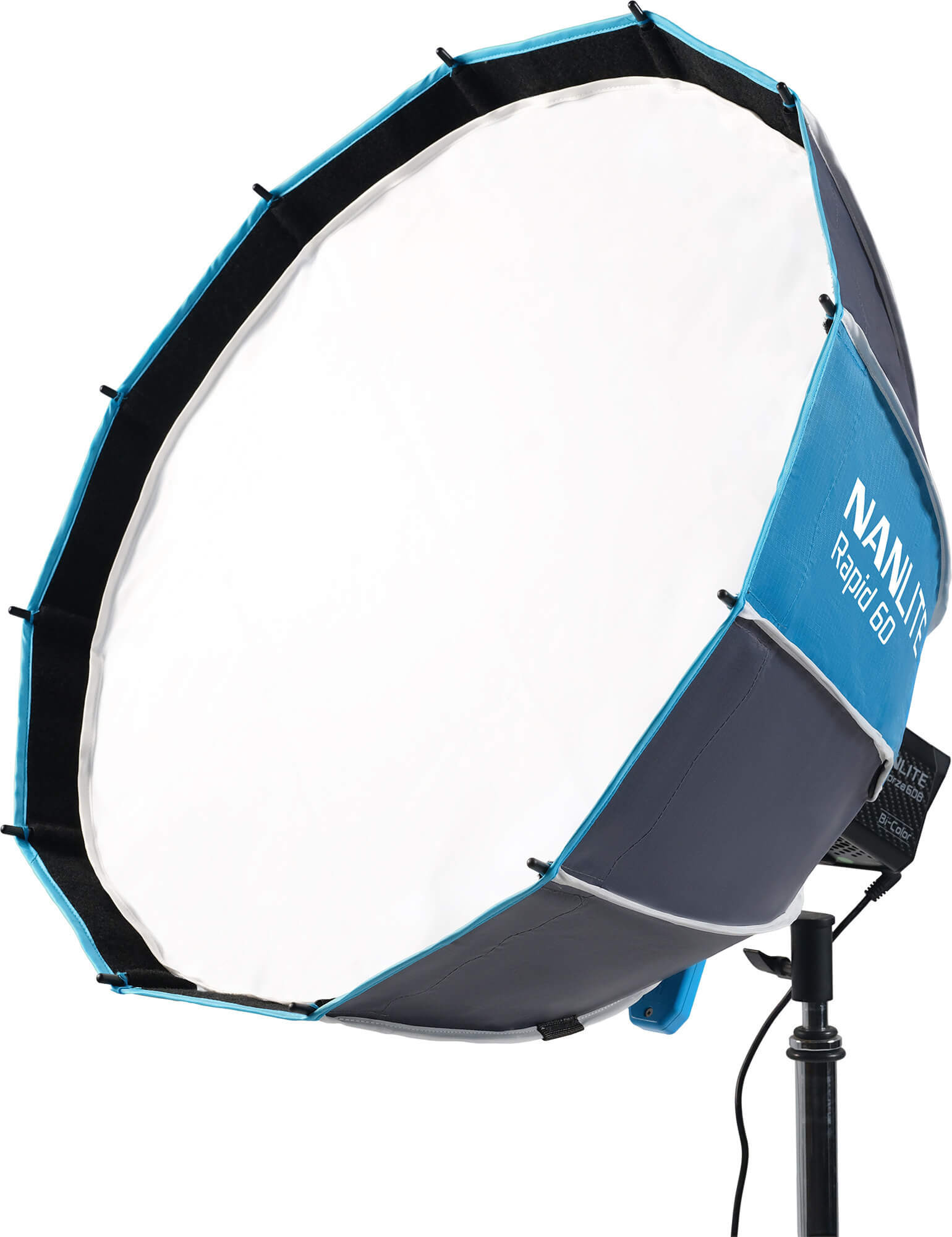 Nanlite Rapid 60 Parabolic Softbox SB-RP60, Montura FM, Sistem Quick-Open 5 Secunde, Include Grid si 2 Difuzii, 60 cm - imagine 2
