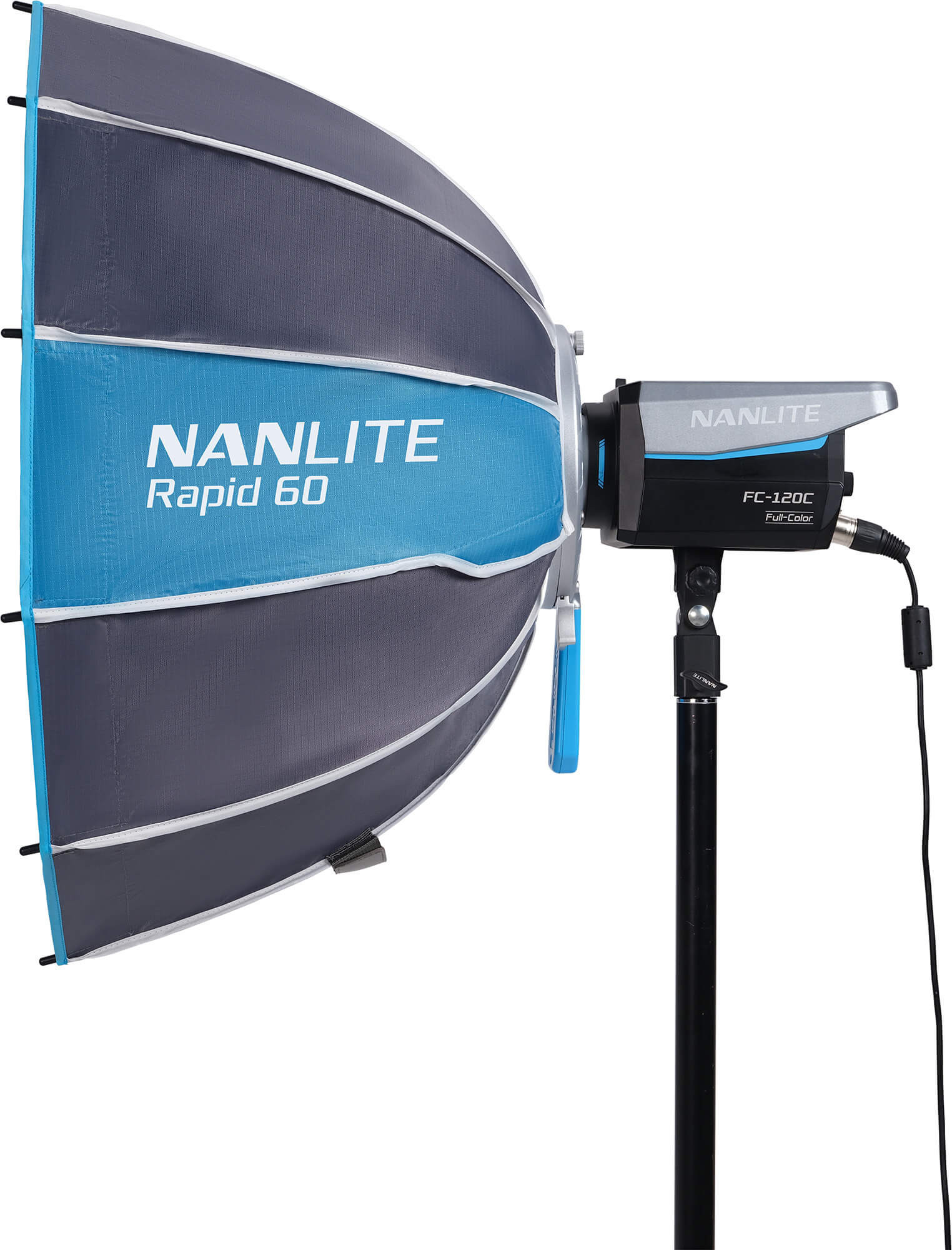 Nanlite Rapid 60 Parabolic Softbox SB-RP60, Montura FM, Sistem Quick-Open 5 Secunde, Include Grid si 2 Difuzii, 60 cm - imagine 6