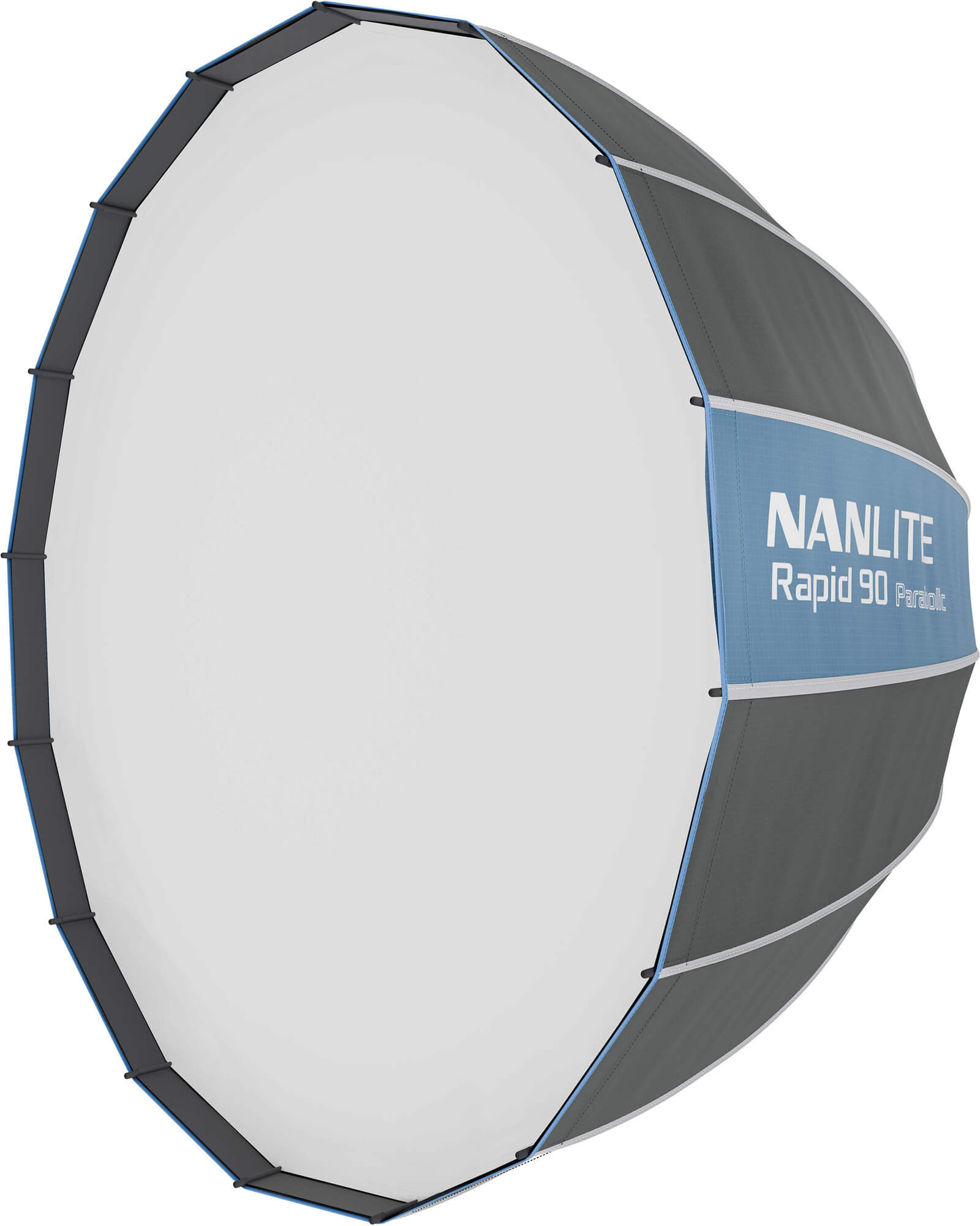 Nanlite Rapid 90 Parabolic Softbox SB-RP90, Montura Bowens, Sistem Rapid-Latch 5 Secunde, Include Grid si 2 Difuzii, 90 cm