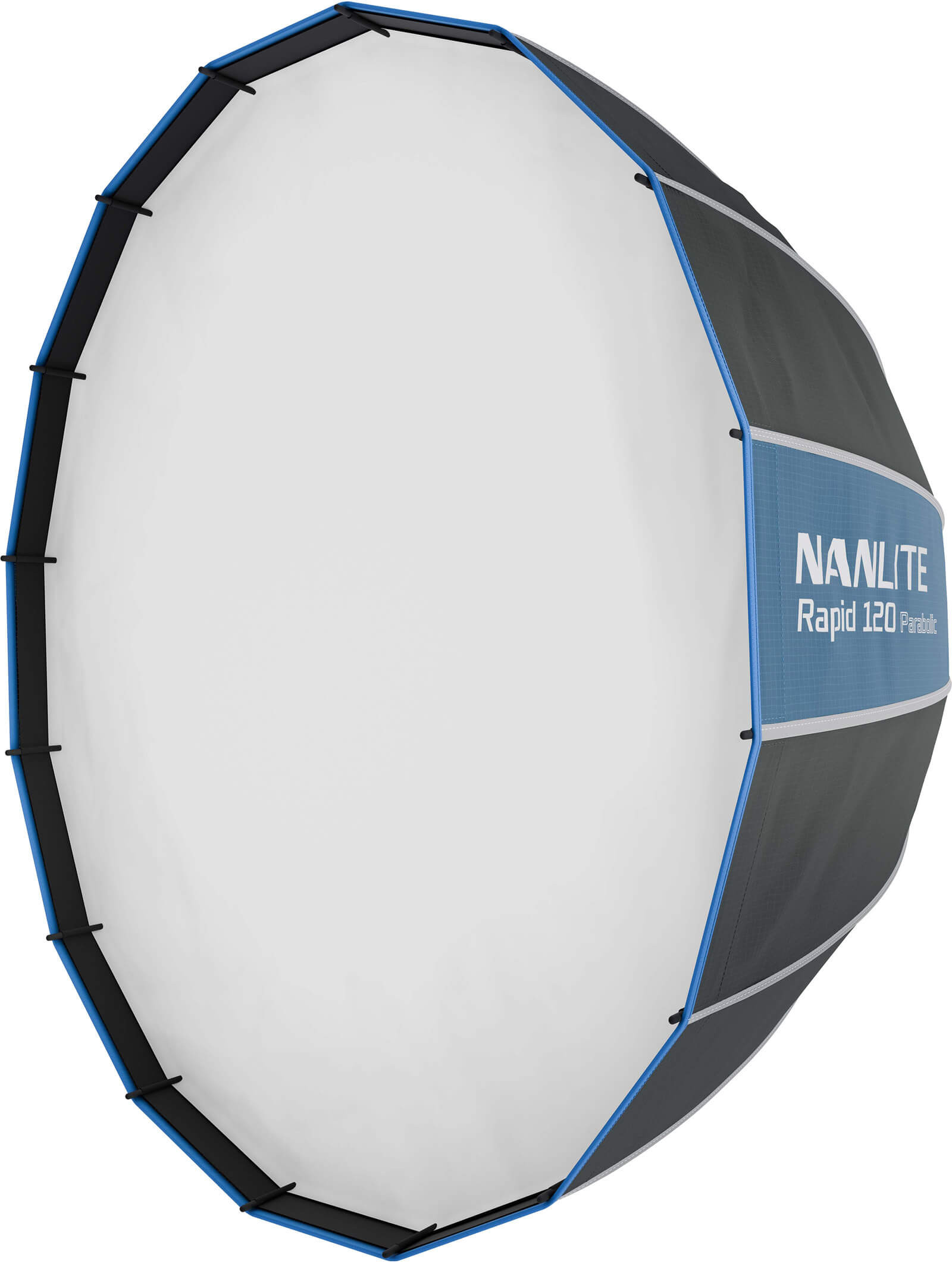 Nanlite Rapid 120 Parabolic Softbox SB-RP120, Montura Bowens, Sistem Rapid-Latch 5 Secunde, Include Grid si 2 Difuzii, 120 cm