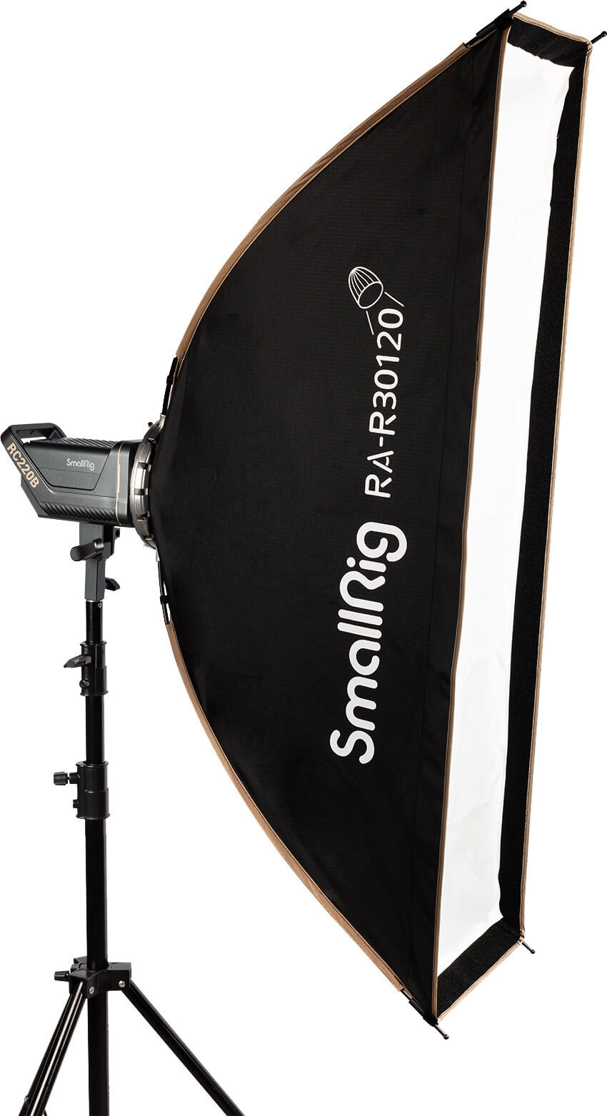 SmallRig RA-R30120 3931 Softbox Strip 30 x 120 cm, Montura Bowens, Sistem Quick-Release, Include Grid si 2 Difuzii