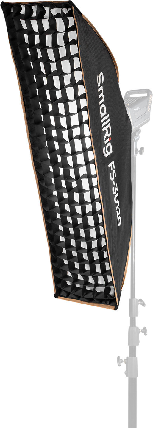 SmallRig 5370 Softbox Strip FS-30120 30 x 120 cm, Quick-Setup Folding, Montura Bowens, Include Grid si 2 Difuzii - imagine 2