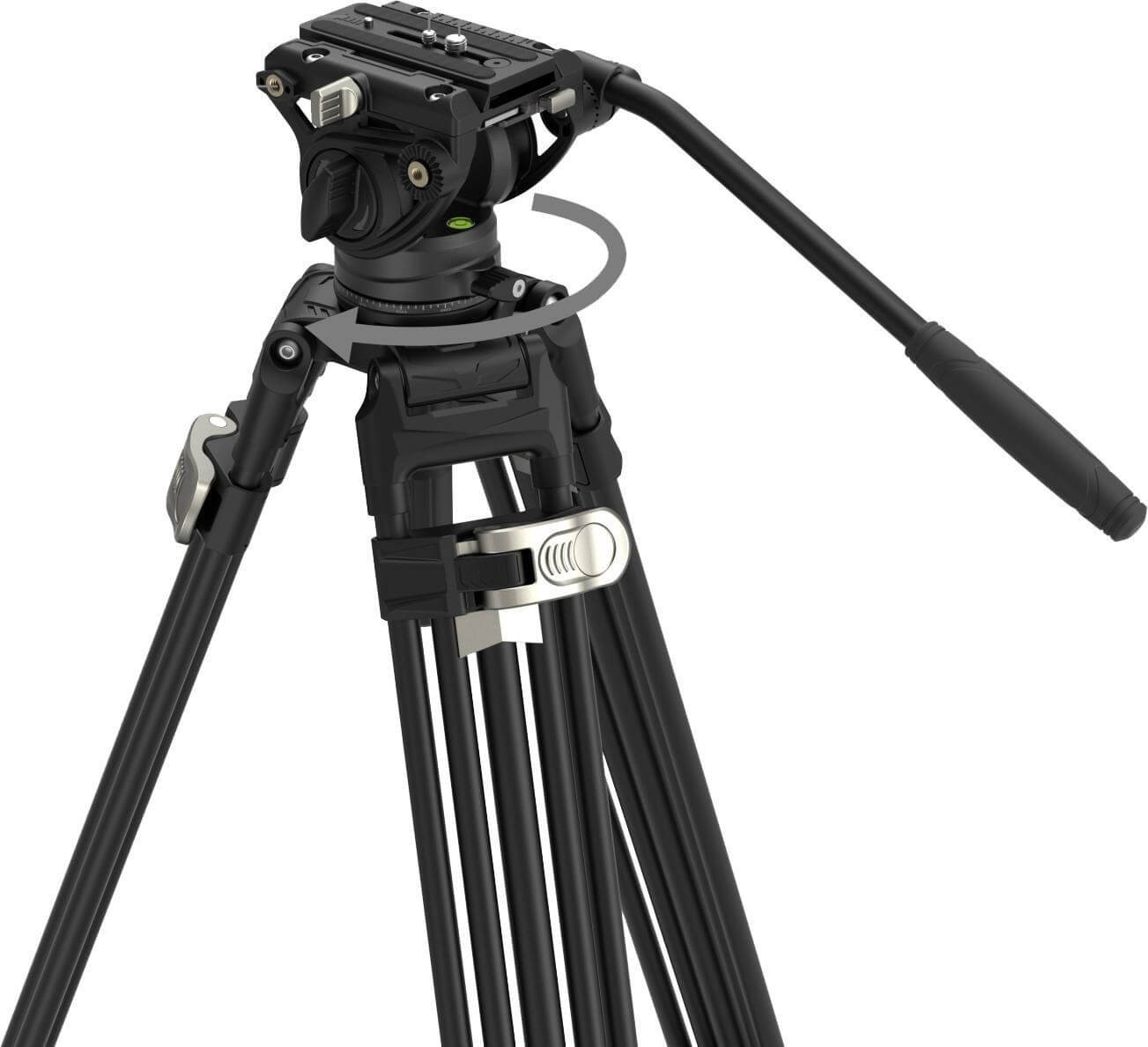 SmallRig 4163 AD-80 Trepied Video Aluminiu FreeBlazer Heavy-Duty, Cap Fluid, Sarcina 8kg, Inaltime 191cm, Snap-on Quick Release - imagine 4