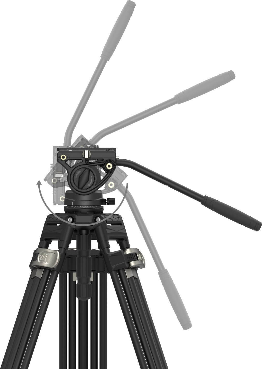 SmallRig 4163 AD-80 Trepied Video Aluminiu FreeBlazer Heavy-Duty, Cap Fluid, Sarcina 8kg, Inaltime 191cm, Snap-on Quick Release - imagine 5