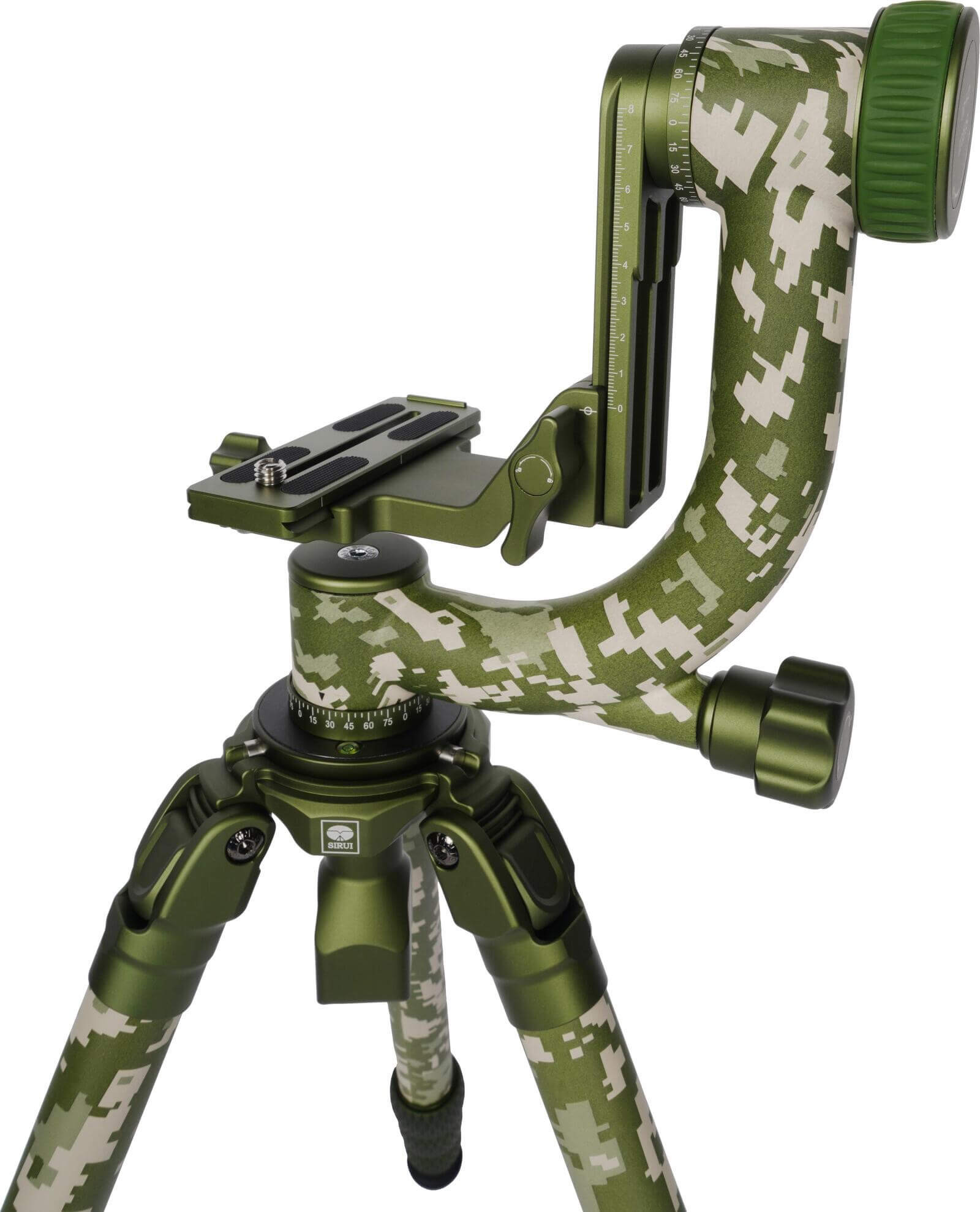 Sirui CT-3204 + CH20 Kit Trepied Carbon si Cap Gimbal Camuflaj, Sarcina 20 kg, Baza Nivelare, Ideal pentru wildlife - imagine 6