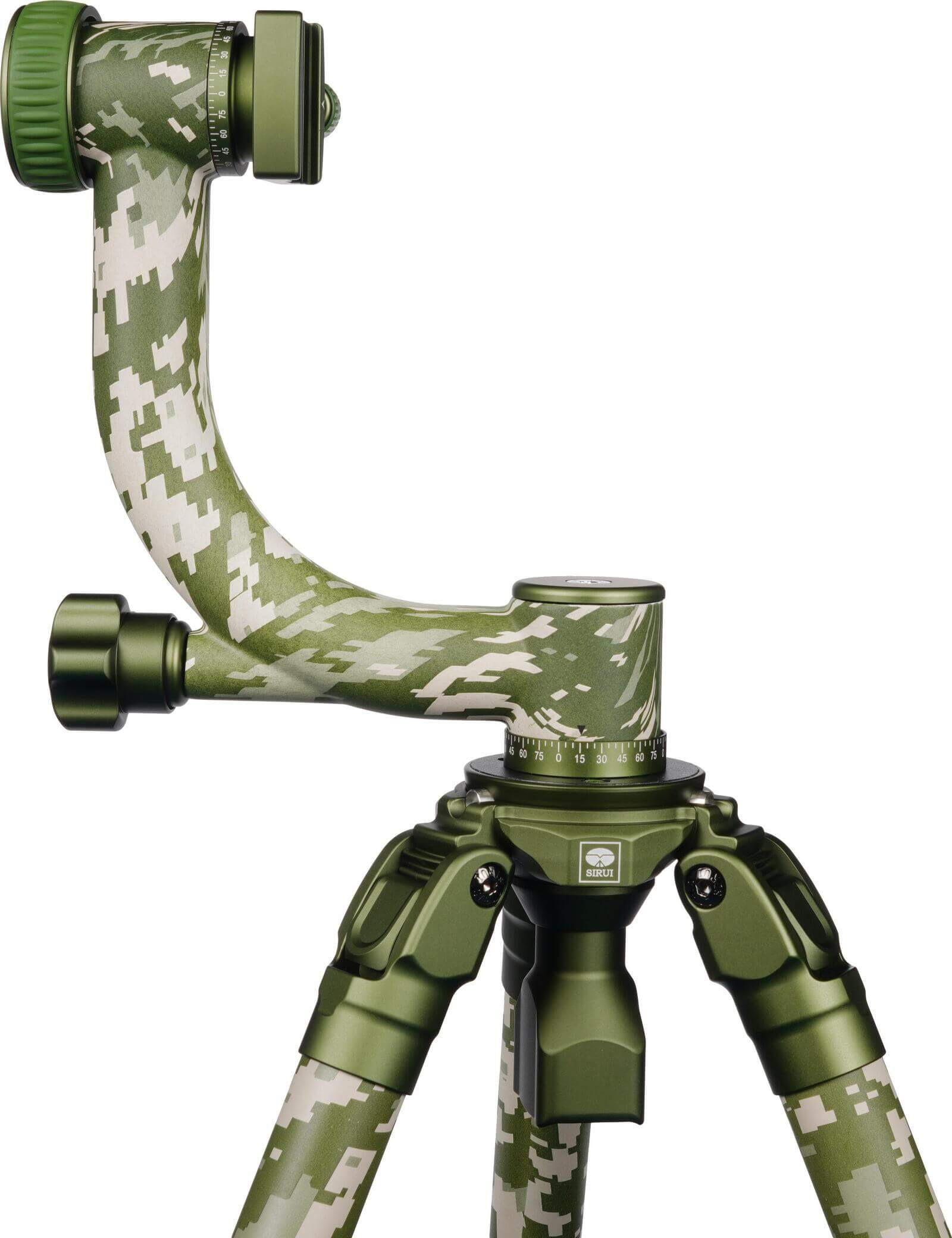 Sirui CT-3204 + CH20 Kit Trepied Carbon si Cap Gimbal Camuflaj, Sarcina 20 kg, Baza Nivelare, Ideal pentru wildlife - imagine 9