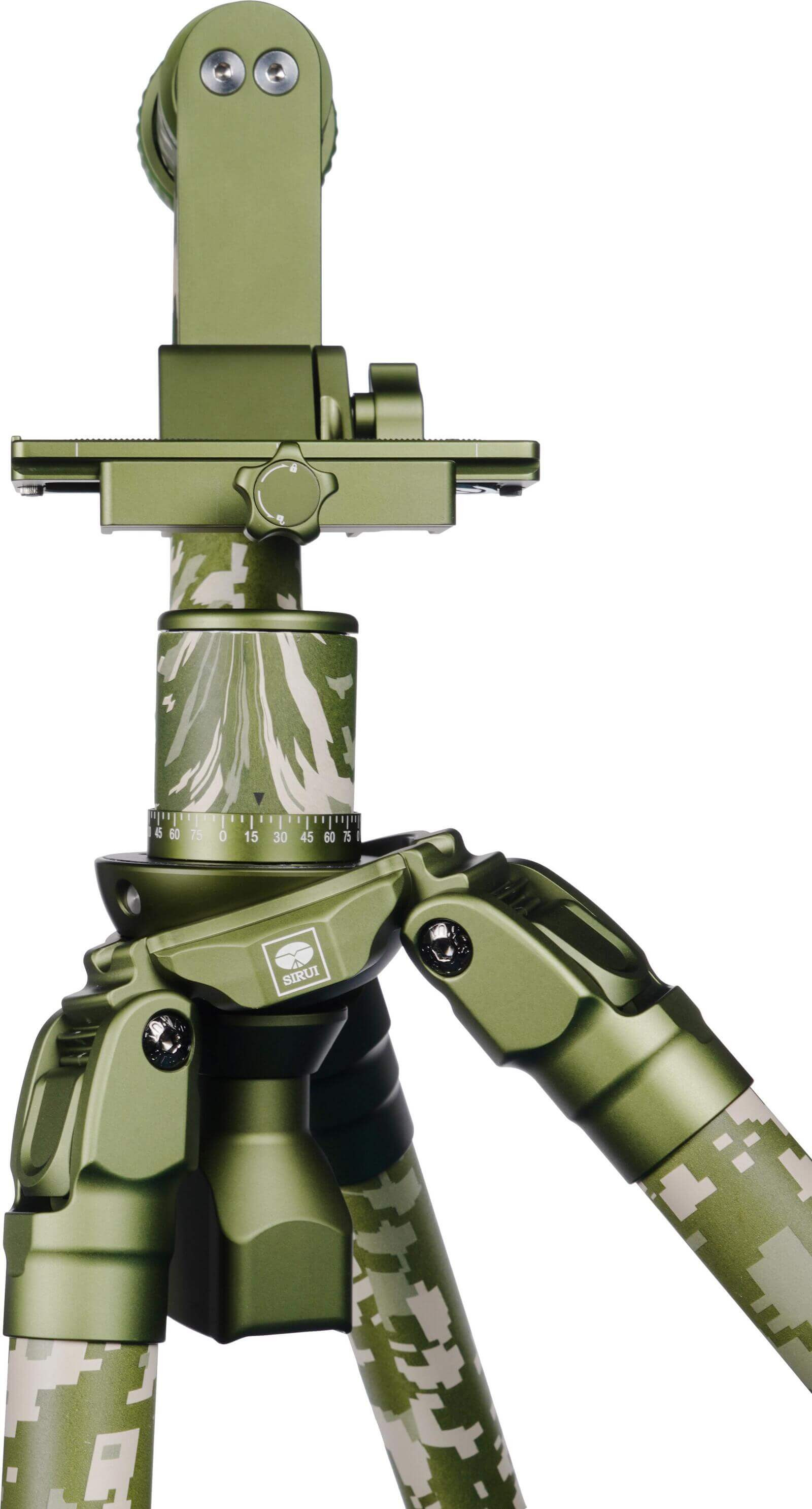 Sirui CT-3204 + CH20 Kit Trepied Carbon si Cap Gimbal Camuflaj, Sarcina 20 kg, Baza Nivelare, Ideal pentru wildlife - imagine 12