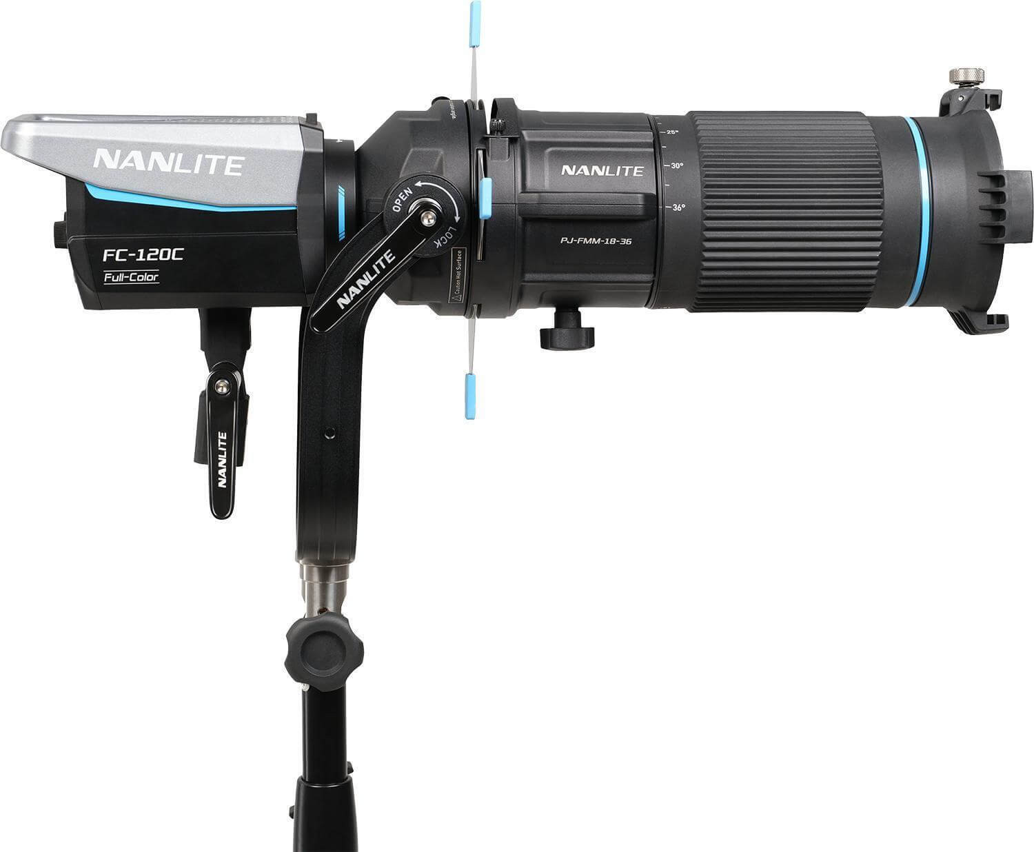 Nanlite PJ-FMM-18-36 Proiector cu Zoom 18°-36° pentru Montura FM, Proiector GOBO, Compatibil Forza 60, 60B, 150, 150B - imagine 9