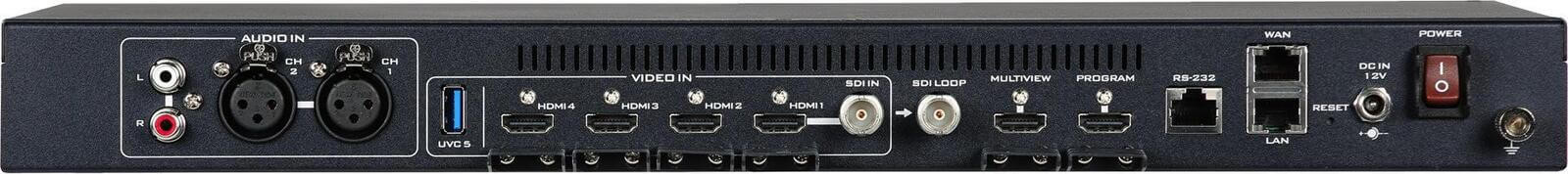 Datavideo iCAST 10NDI Mixer Video Multiformat NDI, Switcher Hibrid 5 Intrari, Streaming Dual, Inregistrare ISO 6 Canale, 1RU - imagine 3