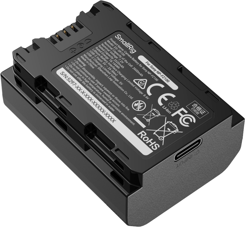SmallRig 5297 USB-C Camera Battery with Power Display for Sony NP-FZ100 - imagine 2