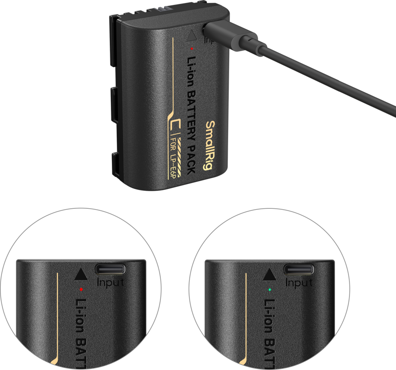 SmallRig 5295 Camera Battery with USB-C Charging for Canon LP-E6P 3 Year Warranty - imagine 2