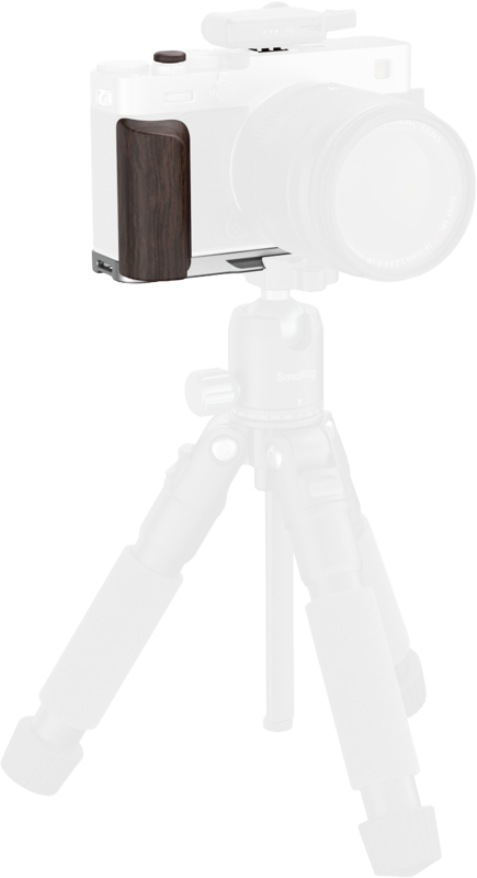 SmallRig 6236 L-Shaped Mount Plate with Wooden Handle for FUJIFILM X-E5 (Ebony, Silver) - imagine 5