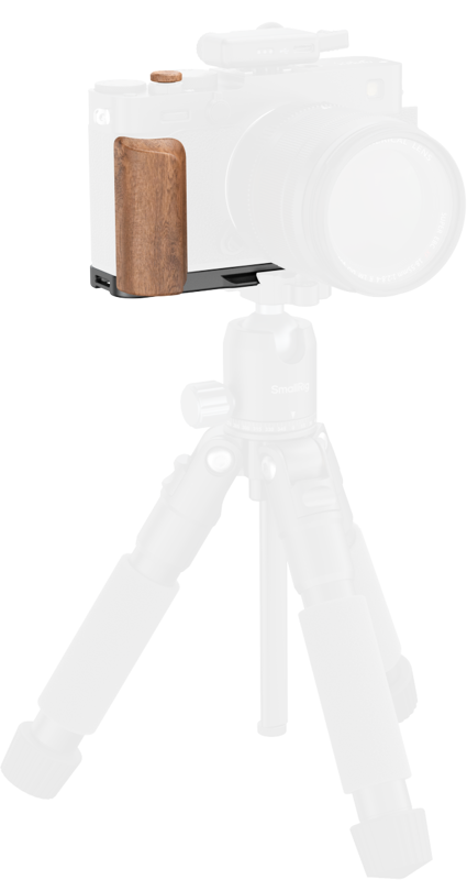 SmallRig 5985 L-Shaped Mount Plate with Wooden Handle for FUJIFILM X-E5 (Rosewood, Black) - imagine 5