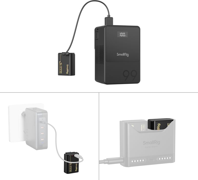 SmallRig 6097 Camera Battery with USB-C Charging for Sony NP-FW50 3 Year Warranty - imagine 4
