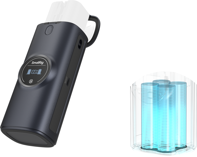 SmallRig 5108 Power Bank Charger Case Kit for Canon LP-E6P / LP-E6NH Camera Batteries - imagine 2