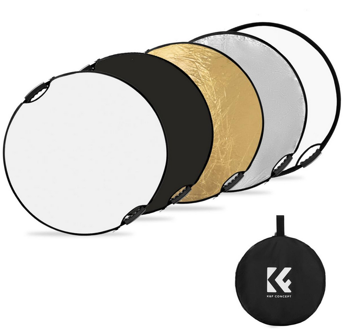 K&F 60cm 5 in 1 blenda rotunda cu maner si 5 suprafete de reflexie - imagine 2