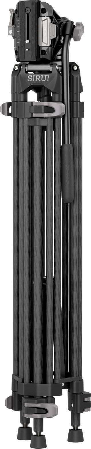 Sirui AVT-12 Trepied Video din Carbon cu Cap Fluid, Bol 75 mm, Inaltime 185 cm, Sarcina 10 kg, Placute Manfrotto si DJI RS - imagine 7