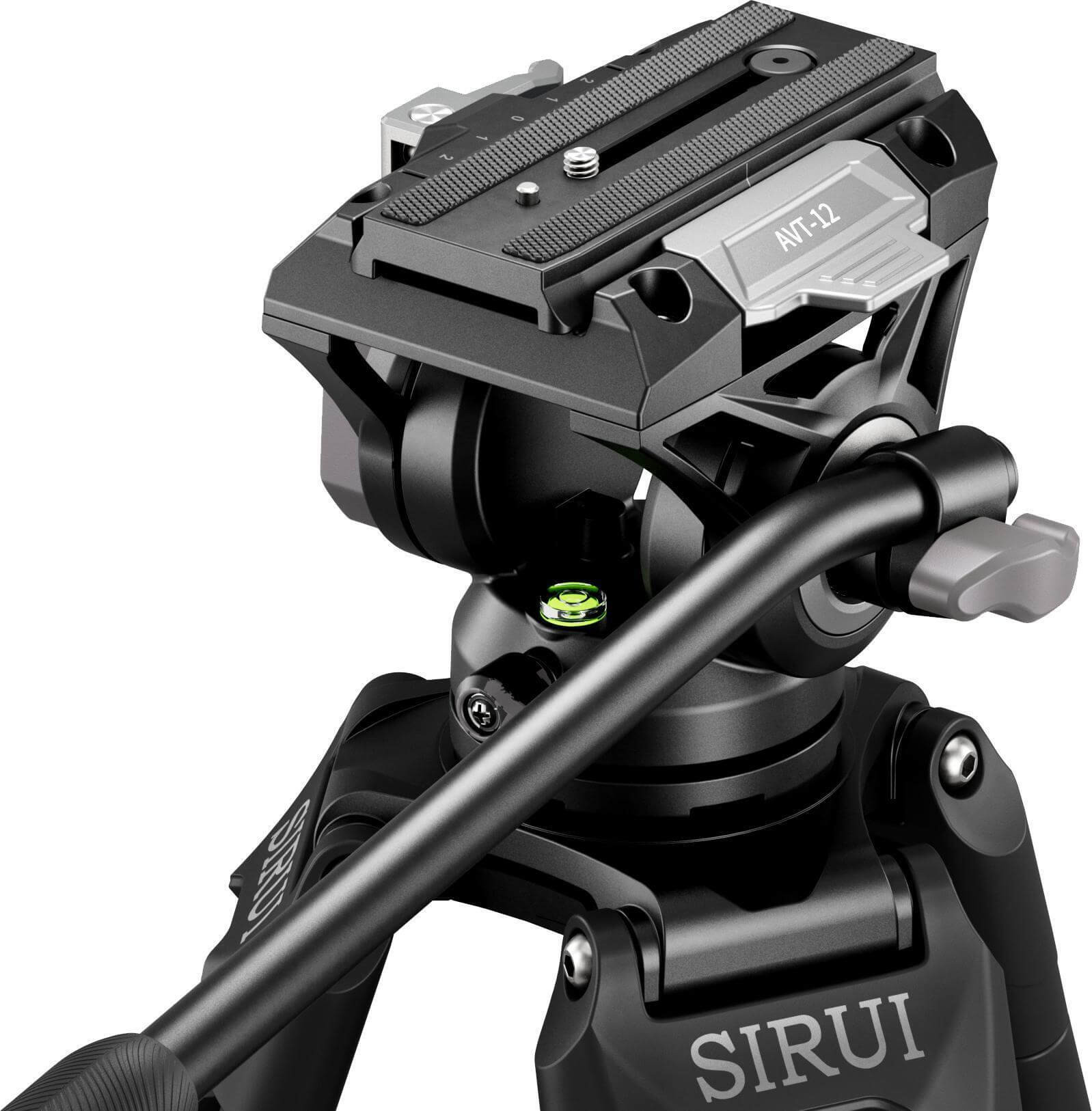 Sirui AVT-12 Trepied Video din Carbon cu Cap Fluid, Bol 75 mm, Inaltime 185 cm, Sarcina 10 kg, Placute Manfrotto si DJI RS - imagine 8