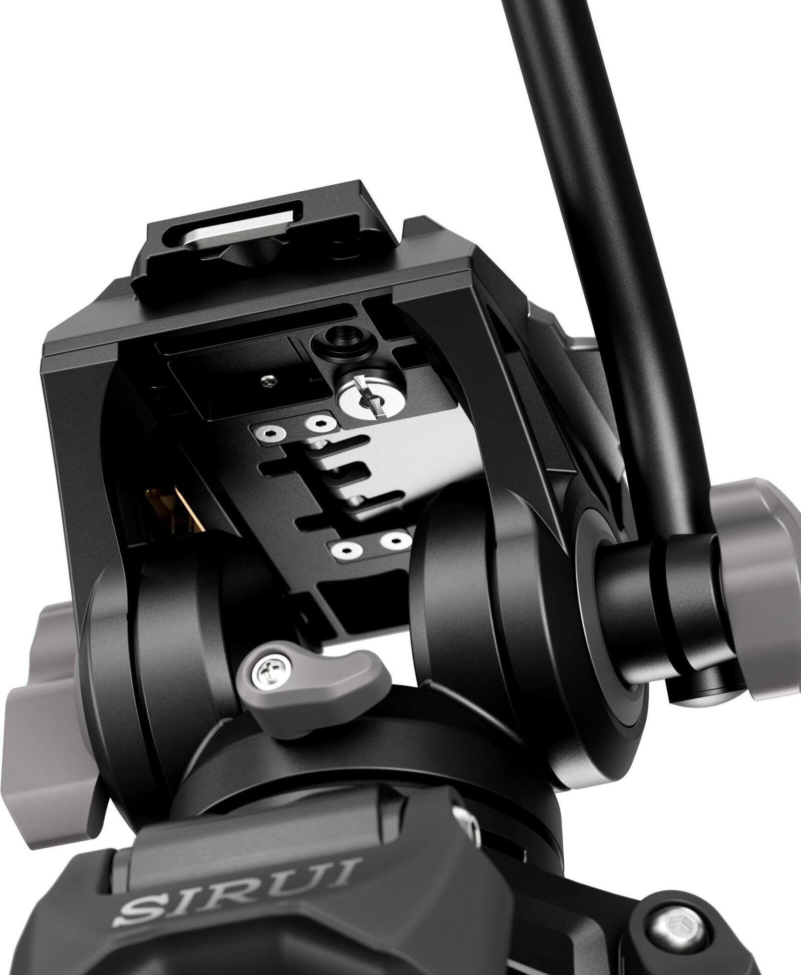 Sirui AVT-12 Trepied Video din Carbon cu Cap Fluid, Bol 75 mm, Inaltime 185 cm, Sarcina 10 kg, Placute Manfrotto si DJI RS - imagine 11