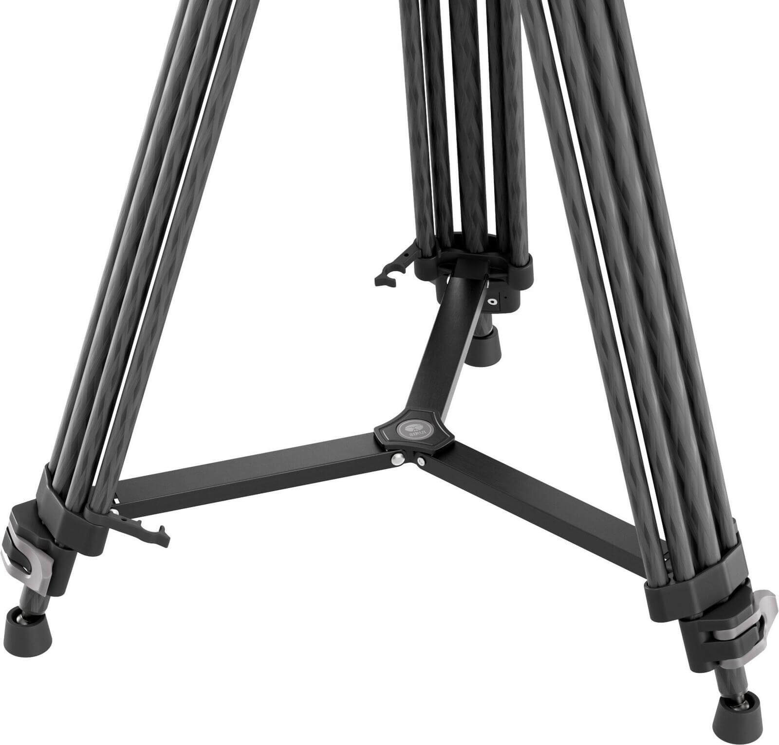 Sirui AVT-12 Trepied Video din Carbon cu Cap Fluid, Bol 75 mm, Inaltime 185 cm, Sarcina 10 kg, Placute Manfrotto si DJI RS - imagine 12
