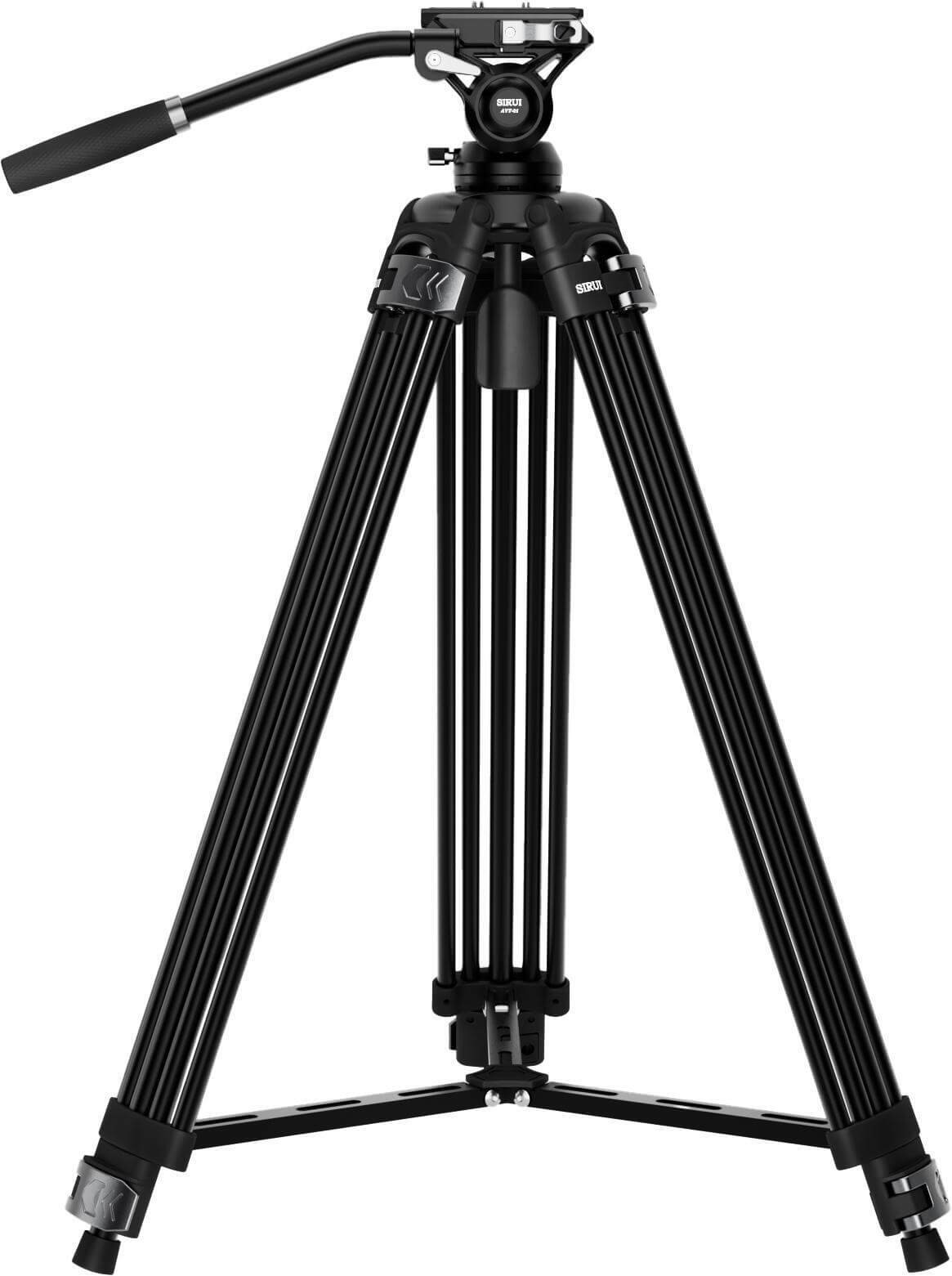 Sirui EL-VT01 Trepied Video cu Cap Fluid, Bol 75 mm, Inaltime 190 cm, Sarcina 10 kg, Aluminiu, Placute Manfrotto, Flip Lock - imagine 3