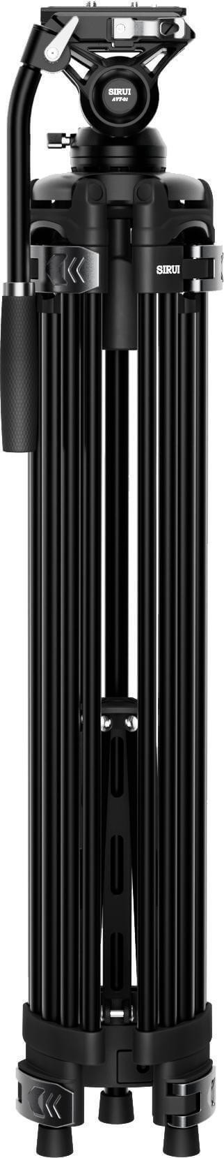 Sirui EL-VT01 Trepied Video cu Cap Fluid, Bol 75 mm, Inaltime 190 cm, Sarcina 10 kg, Aluminiu, Placute Manfrotto, Flip Lock - imagine 4