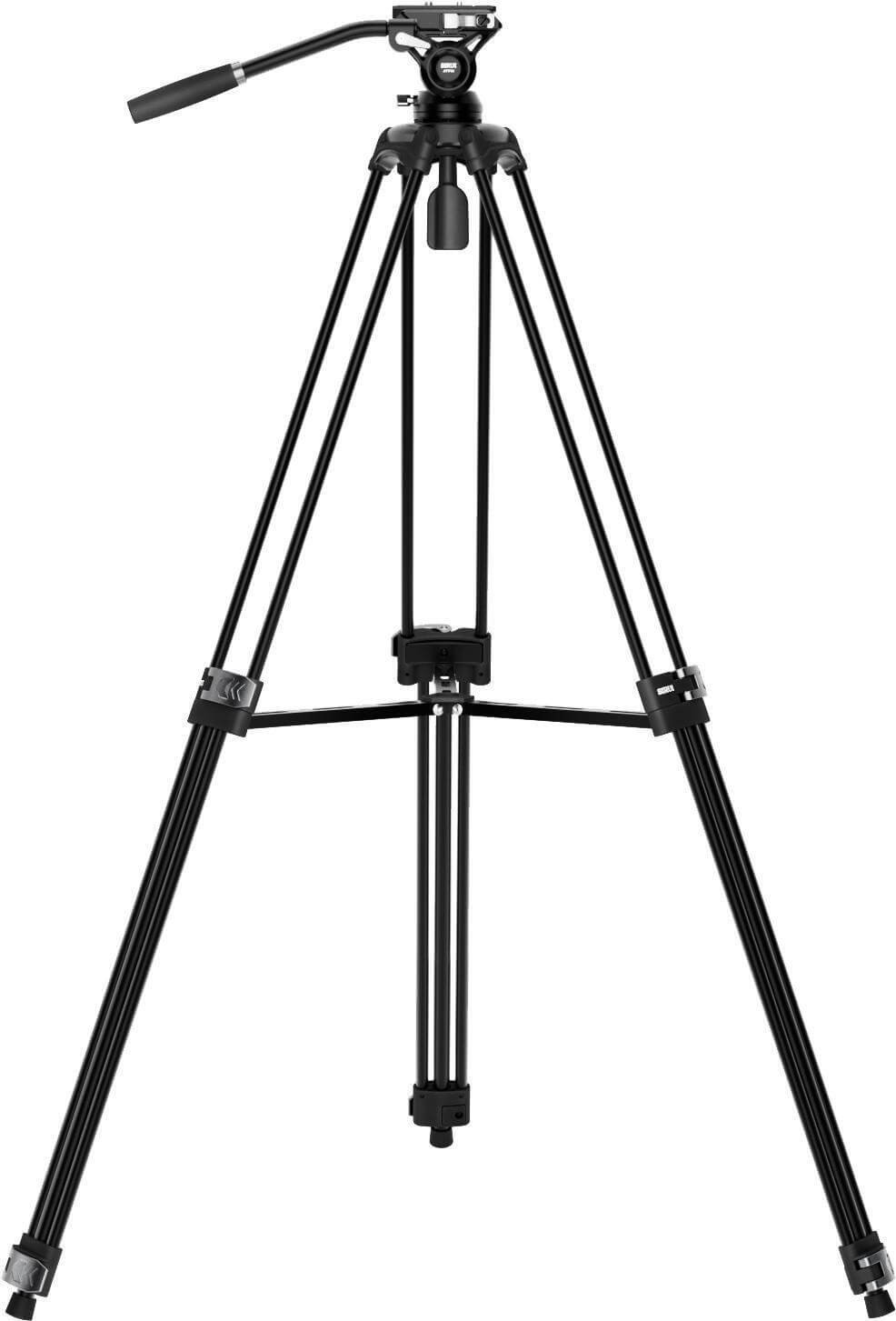 Sirui EL-VT01 Trepied Video cu Cap Fluid, Bol 75 mm, Inaltime 190 cm, Sarcina 10 kg, Aluminiu, Placute Manfrotto, Flip Lock - imagine 5
