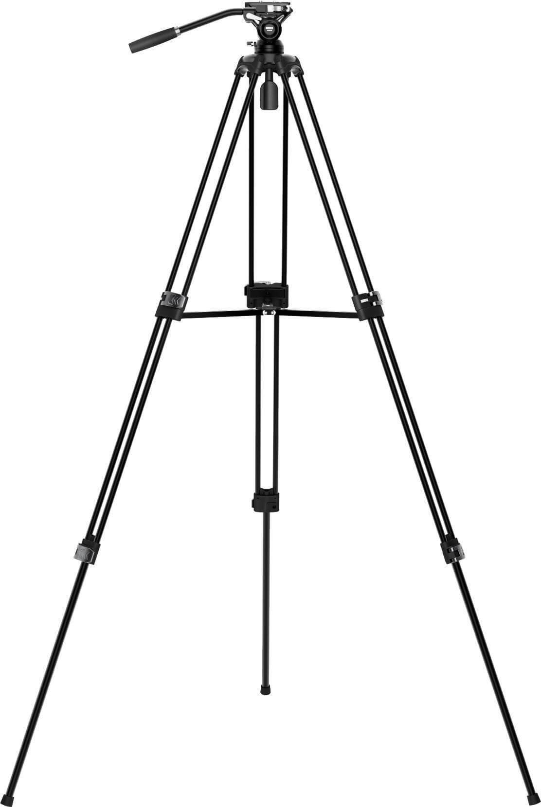 Sirui EL-VT01 Trepied Video cu Cap Fluid, Bol 75 mm, Inaltime 190 cm, Sarcina 10 kg, Aluminiu, Placute Manfrotto, Flip Lock - imagine 6
