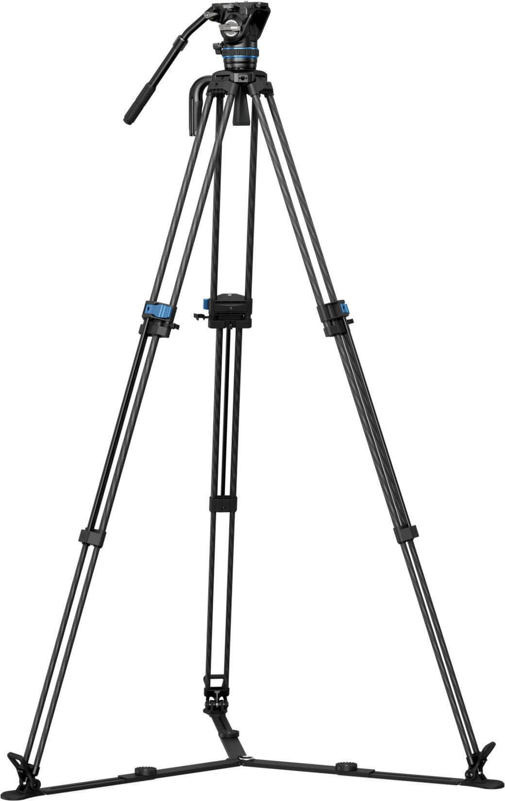 Sirui SQ75+S5 Trepied Video Rapid Twin-Leg din Carbon, Bol 75 mm, Inaltime 178 cm, Sarcina 5 kg, Reglaj One-Step - imagine 3