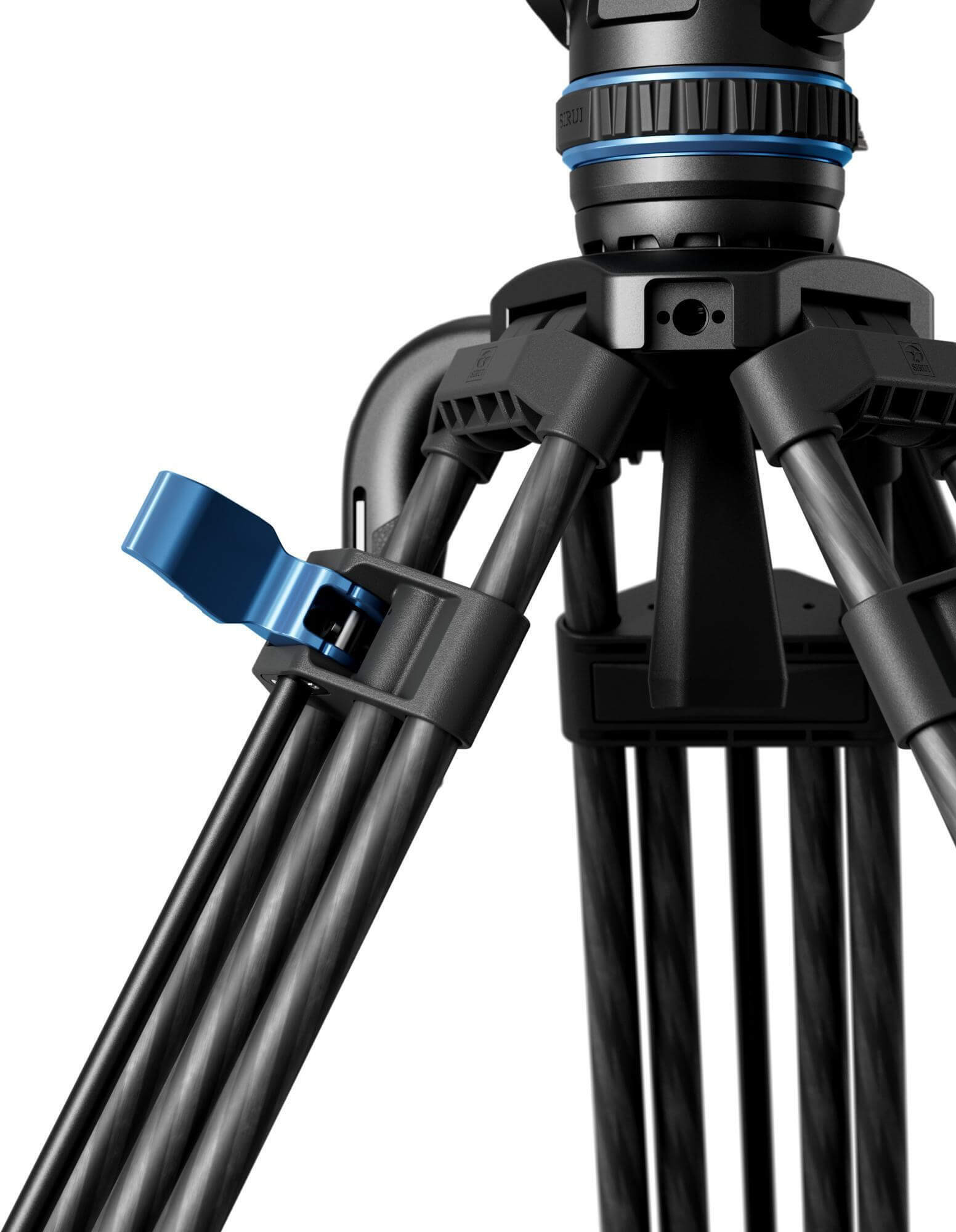 Sirui SQ75+S5 Trepied Video Rapid Twin-Leg din Carbon, Bol 75 mm, Inaltime 178 cm, Sarcina 5 kg, Reglaj One-Step - imagine 6
