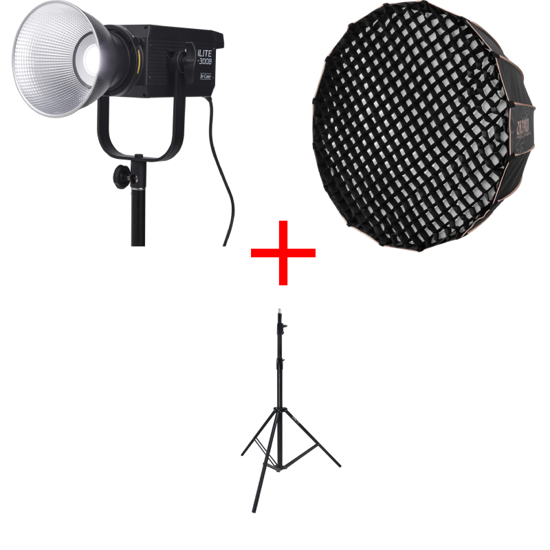 Pachet New Born lumina continua Nanlite FS-300B, stativ Nanlite LS-288, Zhiyun Softbox Parabolic 90D 90 cm